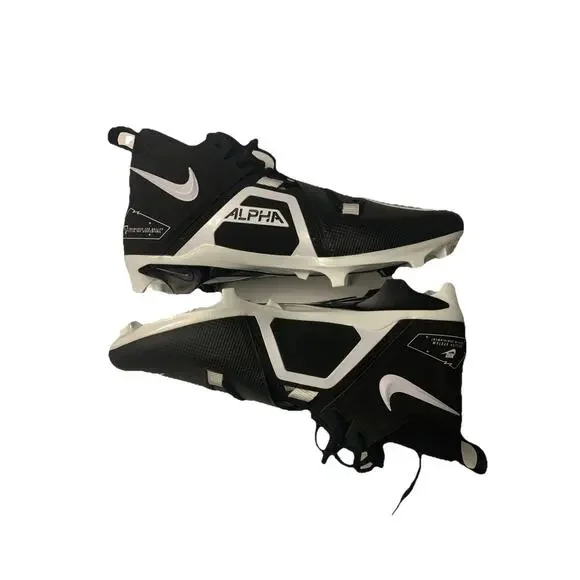 Nike Alpha Menace Pro 3 Football Cleats Mens 13 Wide Black White DH3292-001 - Picture 3 of 6